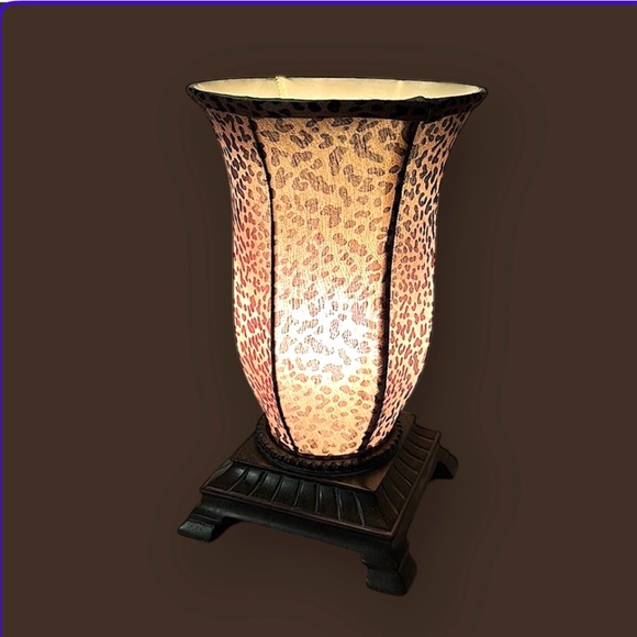 Vintage Leopard Print Accent L a mp 12″ Mood L i ghting with On/Off Cord Perfect - Picture 14 of 16